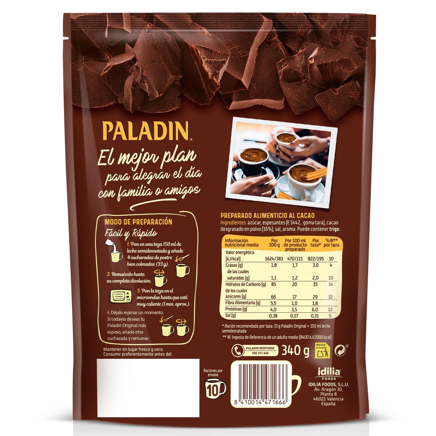 Paladin Original Hot Chocolate Drink Powder (340g)