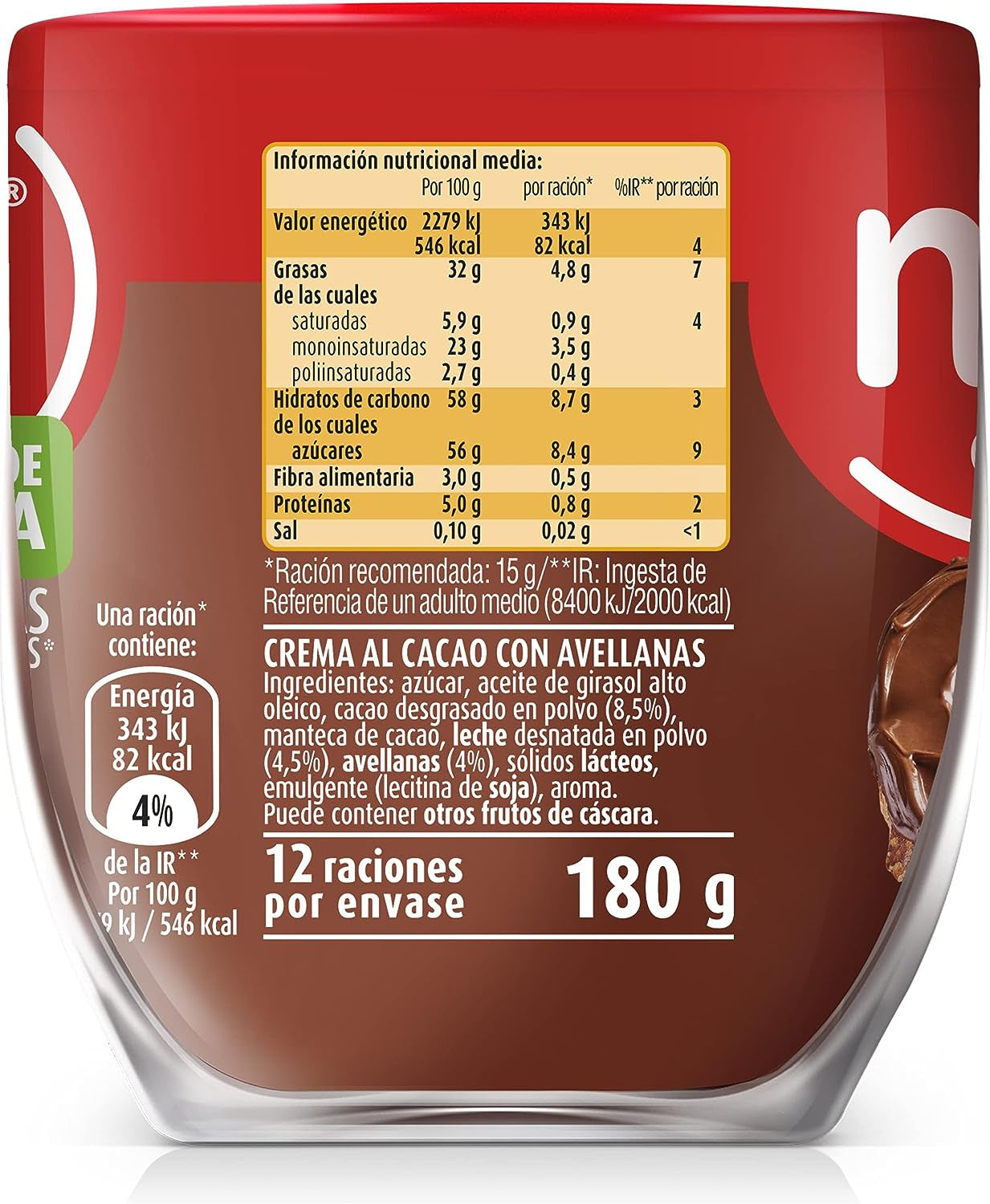 Nocilla, hazelnut and chocolate spread, 180g