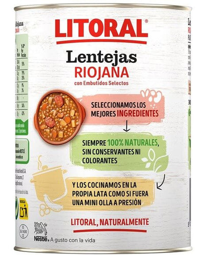 Lentils, lenteja Riojana LITORAL, 425g