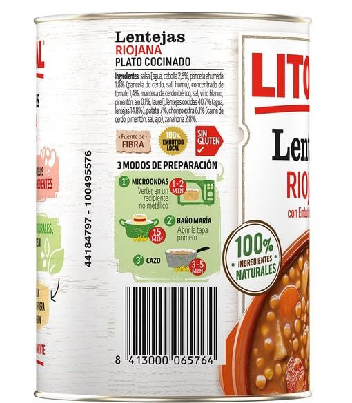 Lentils, lenteja Riojana LITORAL, 425g