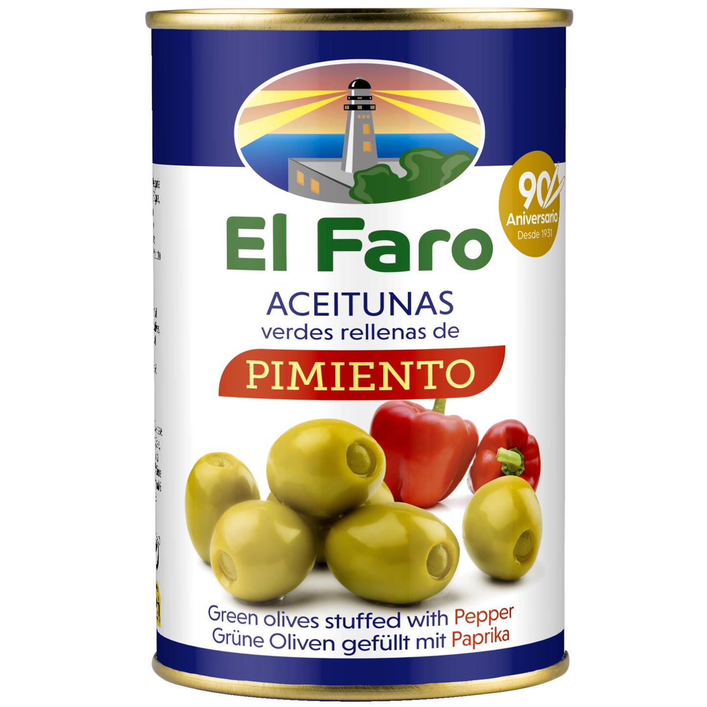 Green Manzanilla Olives Filled with Roasted Red Pepper, 350g