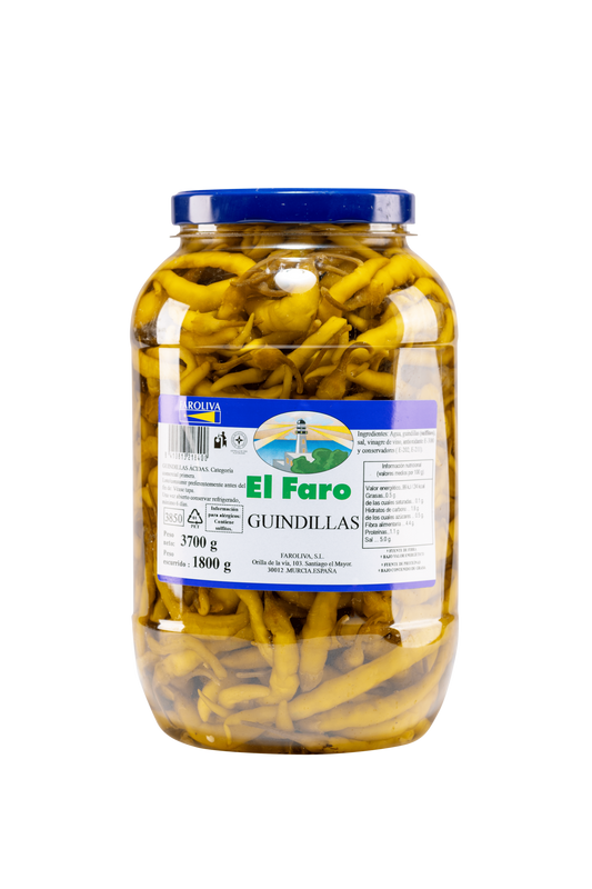 Pickled Guindilla, Green Basque Chilli peppers, 1800g